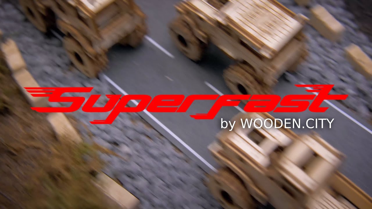Wooden City dřevěné puzzle - 3D Traktor s vlečkou