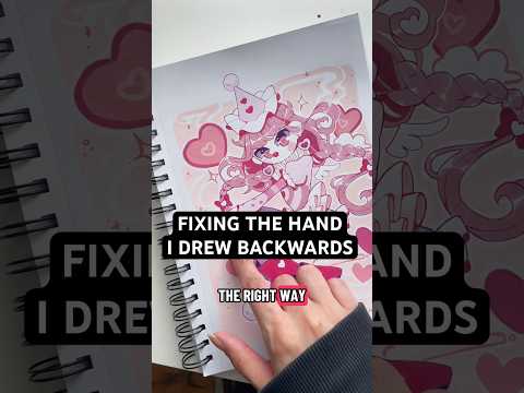 Fixing the hand I drew backwards. #drawing #art
