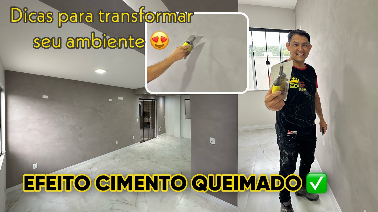 EFEITO CIMENTO QUEIMADO DICAS VALIOSAS 😍: transforme ambientes #cimentoqueimado #pintura #decor