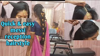very easy Reception Hairstyle tutorial for beginners/Bridal hairstyle/ messi puff hairstyle