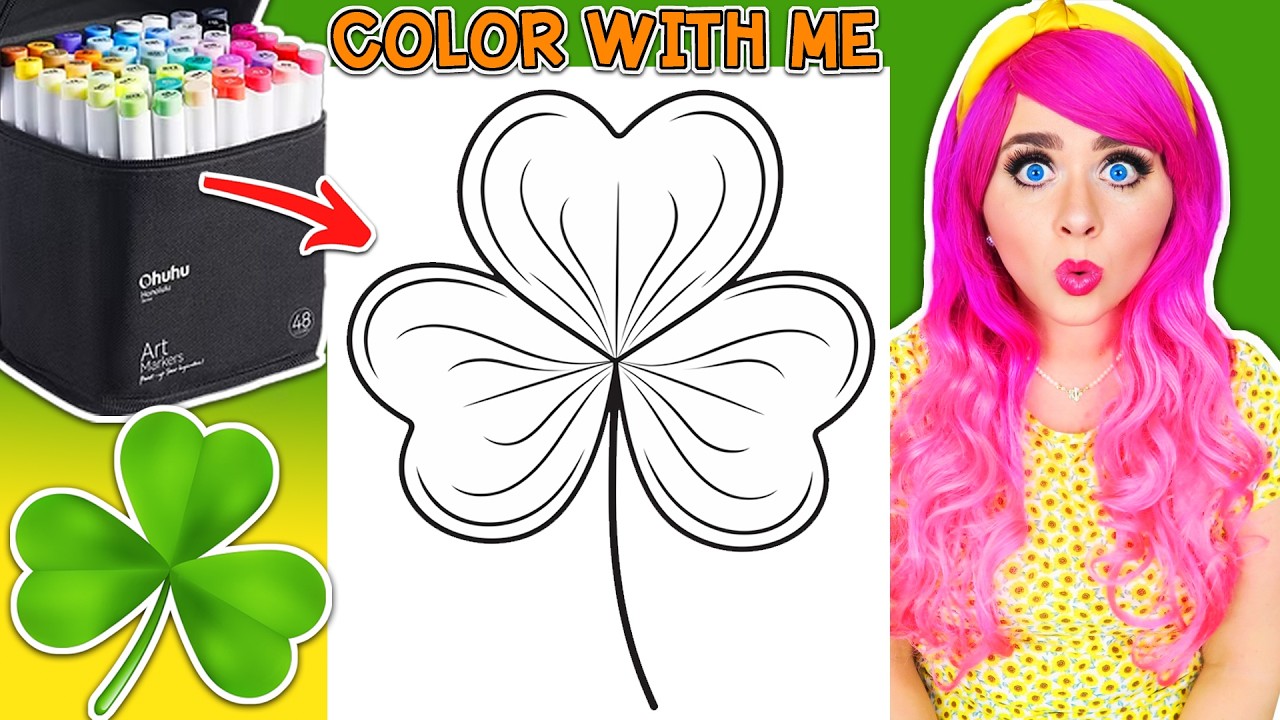 Lets' Color a Shamrock | Lucky Leprechaun St. Patrick's Day Coloring Book | COLOR ALONG WITH KIMMI
