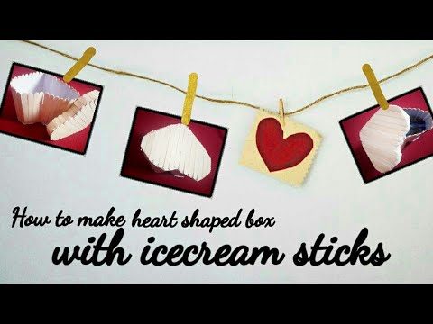 How to make heart shaped box with icecream sticks || With Popsicle sticks || That is Pravallika ||