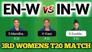en w vs in w dream11 prediction, in w vs en w dream11, england women vs india wome t20, en w vs in w