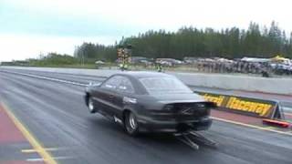 preview picture of video 'Volvo c70 turbo dragracing sundsvall raceway 2009 7,27sec'