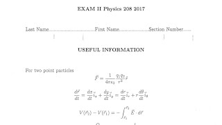TAMU PHYS 207 Exam II 2017 Solutions
