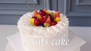 [EngSub] 과일 생크림케이크 만들기/Fruits Whipped Cream Cake.