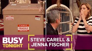 Steve Carell Scares the Heck Out of Jenna Fischer! | Busy Tonight | E!