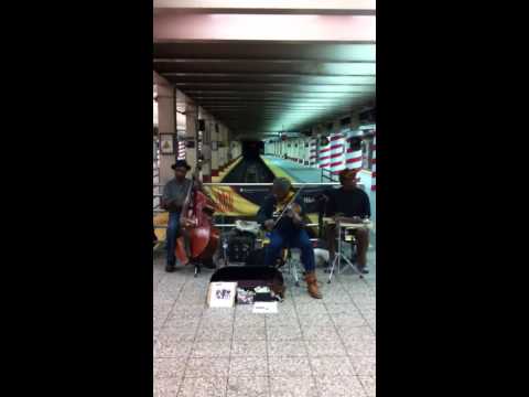 Fiddle playing New York City Grand Central Station november