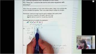 Grade 8 2-2 Equations with variables on both sides (GA)