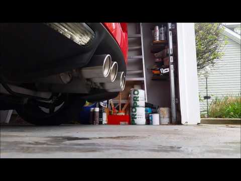 Base C6 Corvette before and after Borla S-Type II