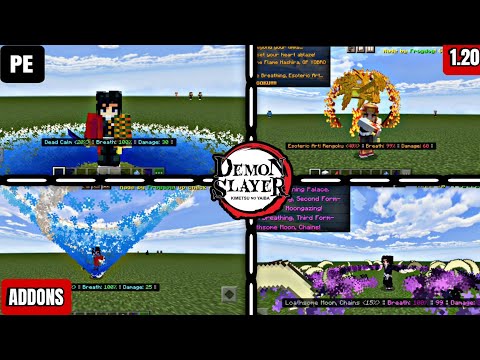THE BEST DEMON SLAYER ADDON FOR MINECRAFT PE 1.20 || ALL HASHIRAS AND DEMONS COMPLETE PACK