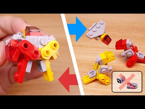 LEGO brick combiners transformer mech MOC tutorial - Mini Kaiser (similar to Zenkaio) #LEGO #レゴ合体ロボ