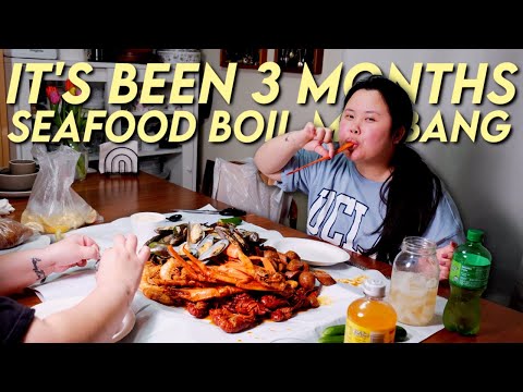 Eating Delicious Seafood Feast with Mom