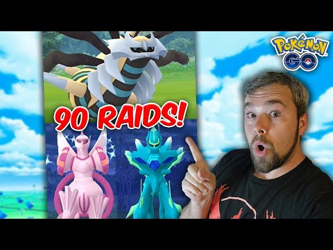 90 Origin Dialga, Palkia, & Giratina Raids Completed! We got a Shundo Check! (Pokémon GO)