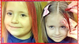 КАК ПОКРАСИТЬ ВОЛОСЫ МЕЛКОМ ПАСТЕЛЬЮ 🌺 DIY Temporary Hair Color TUTORIAL FOR KIDS 💇 Mom and daughter