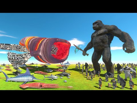 Aquatics vs Mutant Primates | Mutant Bloop vs King Kong - Animal Revolt Battle Simulator