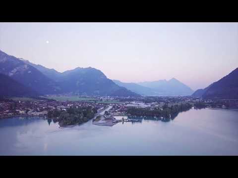 Interlaken, Twilight | Relaxing Video and Nature Sounds | Europe Drone Video 4K