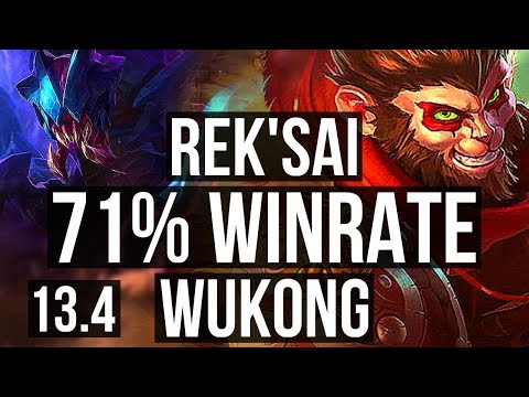 REK'SAI vs WUKONG (JNG) | 6/0/10, 71% winrate, Dominating | KR Grandmaster | 13.4