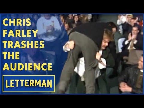 Chris Farley Trashes The Audience | David Letterman