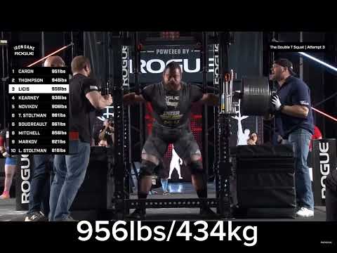 J.F Caron annihilates 438kg/966lbs Squat