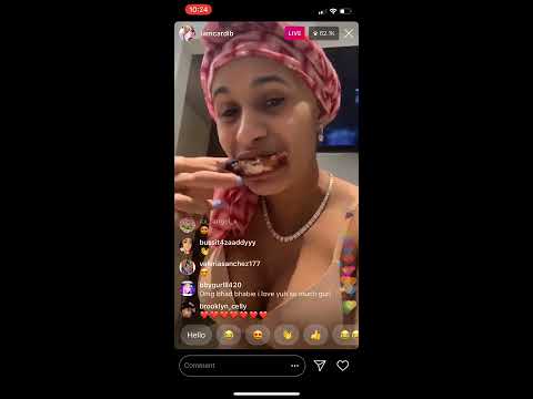 Cardi B Eats Chicken Wings & Farts On IG Live