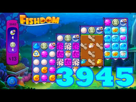 Fishdom Level 3945 HD Walkthrough | 3 - match puzzle game | gameplay | android | GameGo Game | IOS