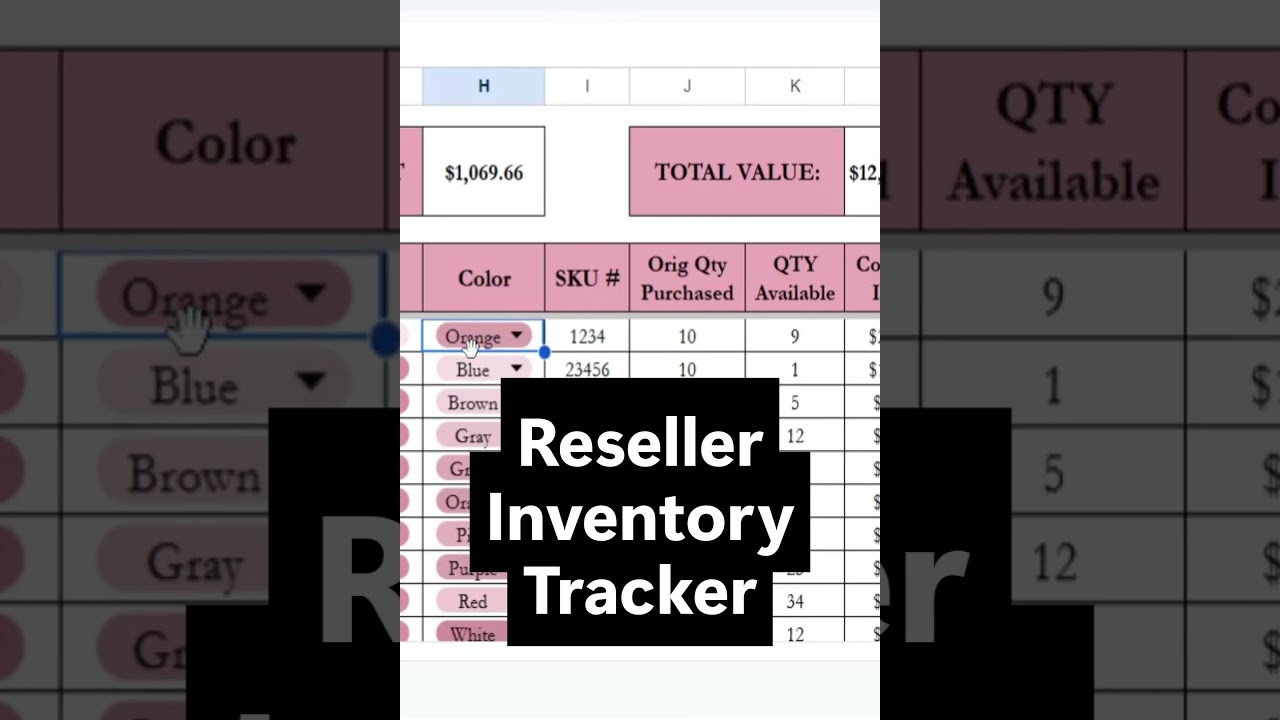 Reseller Inventory Spreadsheet Template - Easy System for Reseller Business Organization