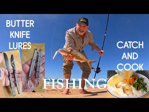 DIY Butter Knife Fishing Lure. AGAIN! Catch & Cook