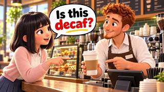 ☕ Is This Decaf? Mixing Up Coffee Orders at a Busy Cafe | Slow and Easy English