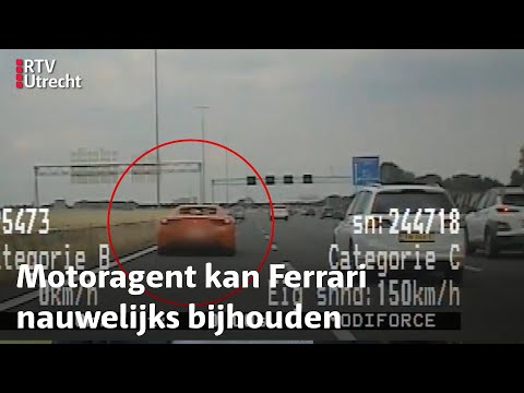 Ferrari vliegt laag over de A1, motoragent gaat erachteraan | RTV Utrecht