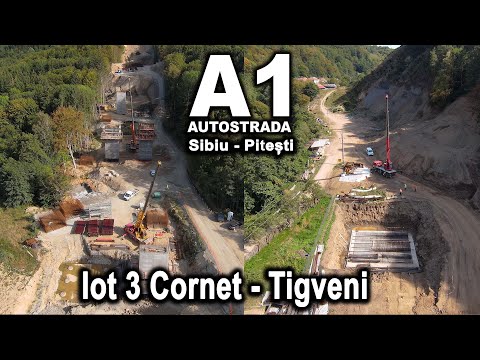 Autostrada A1 Sibiu Pitesti Lot 3 Cornet Tigveni - zone cu santier in lucru
