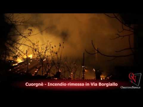 Cuorgnè - Incendio rimessa in Via Borgiallo