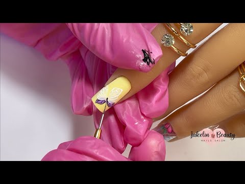 💖DISEÑO EN UÑAS DE MARIPOSA NAIL ART/TENDENCIA UÑAS🌈💅 #mariposaenuñasnailart #mariposa #uñas