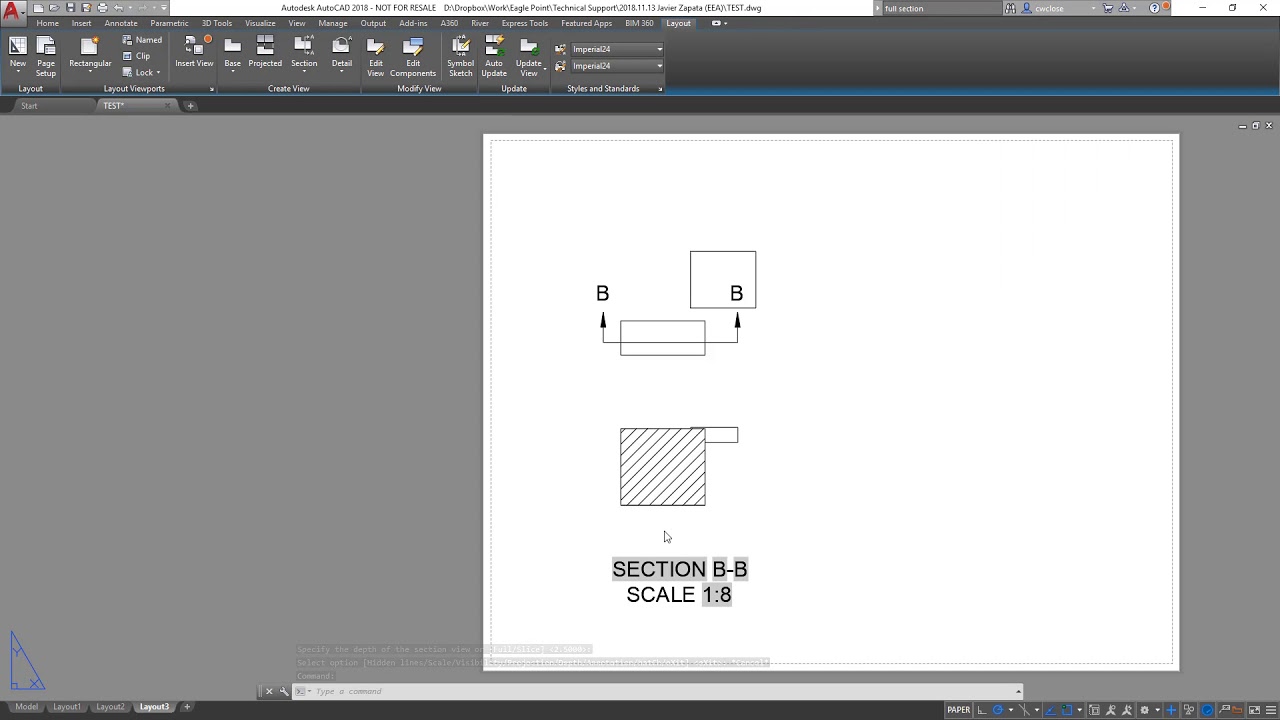 How do I display a section in Autocad? Tipseri