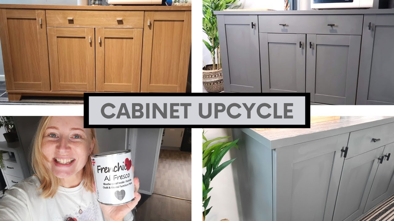 KITCHEN STORAGE CABINET UPCYCLE WITH FRENCHIC PAINT