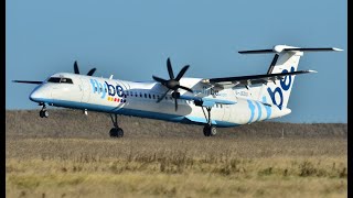 preview picture of video 'DONCASTER AIRPORT (UK) FLYBE DASH-8 & WIZZAIR A320'