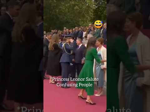 Princess Leonor Salute Confusing People 😅✨#princessleonor #leonor #queenletiziaofspain