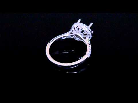 2-Row Halo Pave Design Diamond Engagement Ring | Diamond Mansion