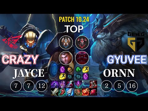 RW Crazy Jayce vs GEN gyuvee Ornn Top - KR Patch 10.24