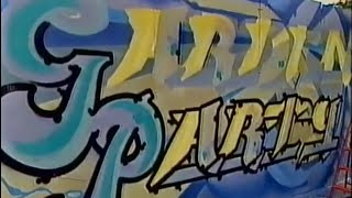 FALLEN ANGELZ on TV - 'Garden Party' graffiti art piece in Glasgow (1990s Edinburgh graff art crew)
