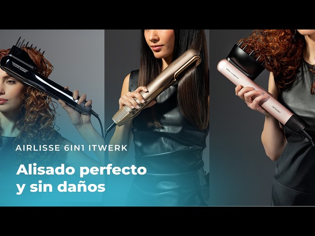 Plancha de Pelo Cerámica Cecotec AirLisse 6in1 iTwerk Platinum 230ºC 4 Ajustes Iónica Seco y Húmedo Negro video