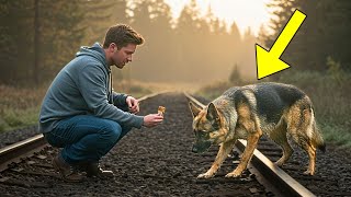 Man Finds Abandoned German Shepherd on Train Tracks… Then Something Shocking Happens
