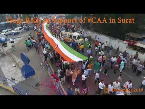 Aerial drone view of  Surat Rally in support of CAA
