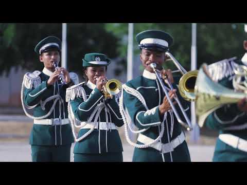 NCS Brass Band Performing Namibian National Anthem and AU Anthem