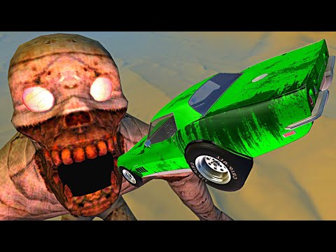 BeamNG.drive - Cars Jumping into Giant Mummy Mouth (Apocalypse)