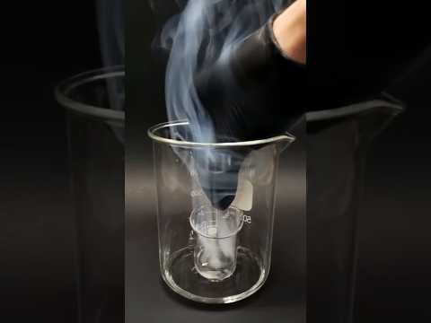 Watch these chemicals react in mid-air!
