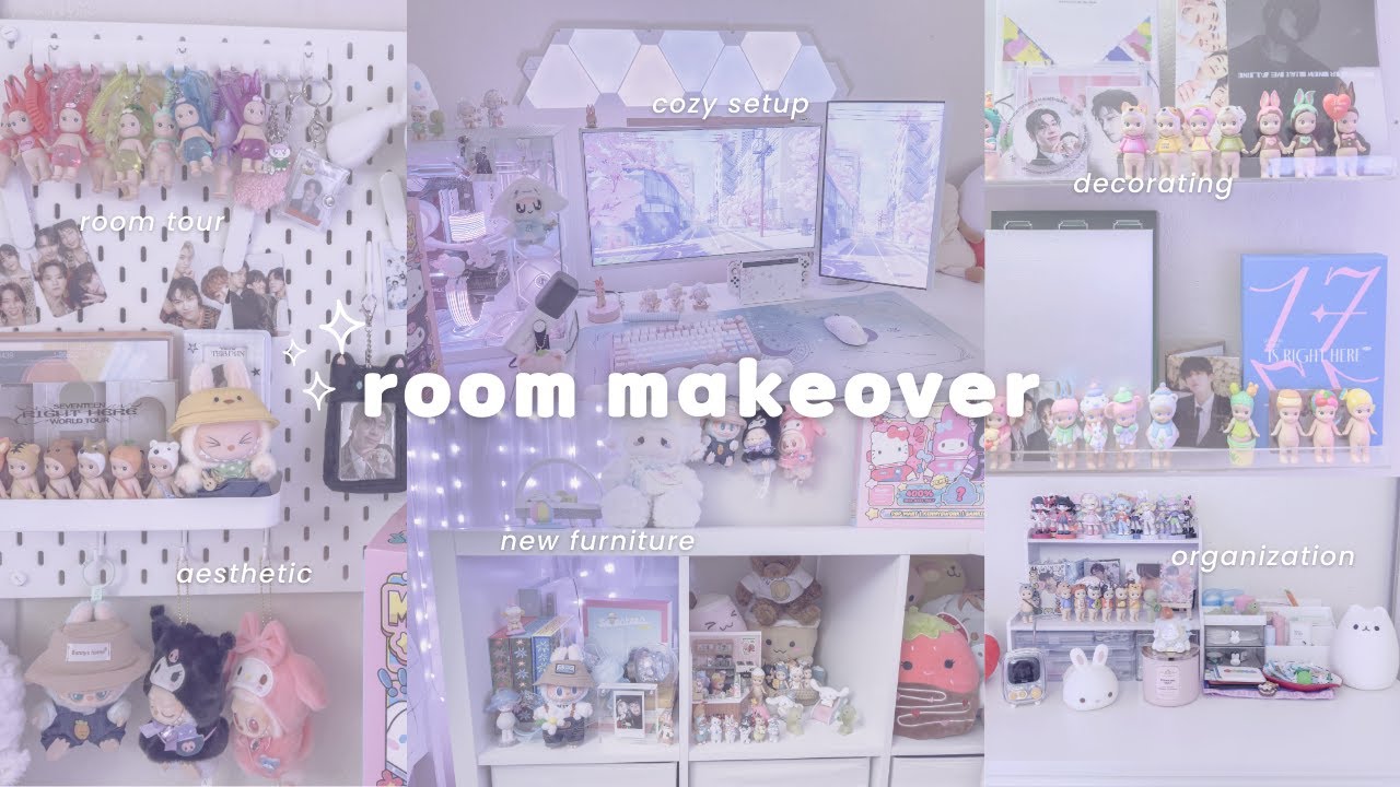 room makeover 2025 ✨ | pinterest inspired, ikea, cozy desk setup, kpop