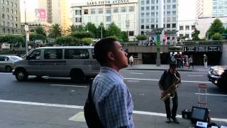 Justin Ward playing Counting Stars in Union Square, San Francisco