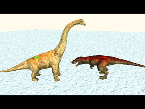 Brachiosaurus VS T-rex - Animal Revolt Battle Simulator