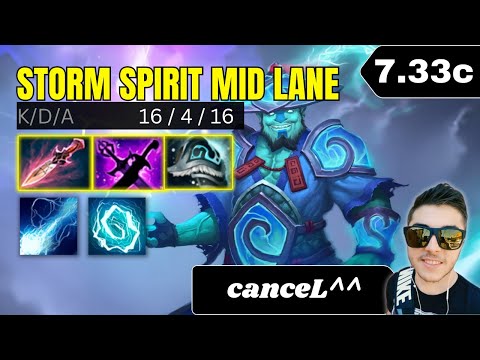 PATCH 7.33d - canceL^^ Storm Spirit Mid Lane Gameplay - Dota 2 Full Match Gameplay